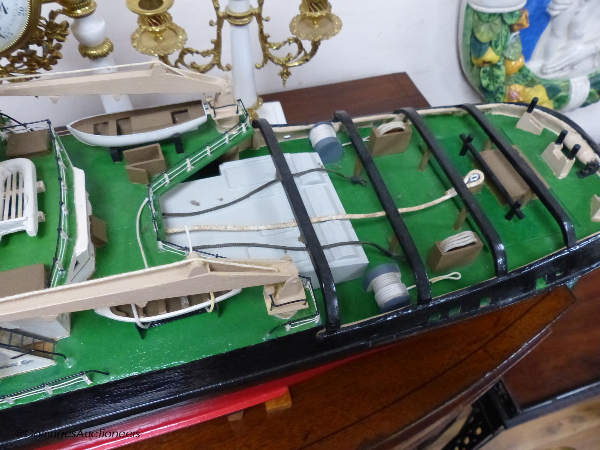 A scratch built model boat